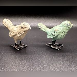 Cast iron enameled birds